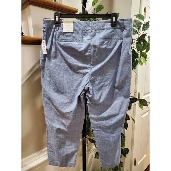 Talbots Womens Blue 100% Cotton Pockets Flat Front Straight Leg Pants Size 12P - Picture 6 of 15